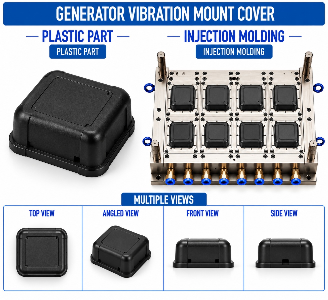 Generator Plastic Vibration Mount Cover Mould and Moulding Service